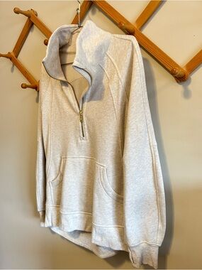 lululemon athletica Cream Half-Zip Cowl Pullover